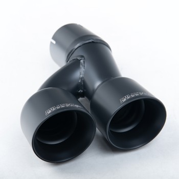 Resonated (Quieter) Cat-Back Exhaust System with Twin Cerakote Black Tips - Cerakote Black
