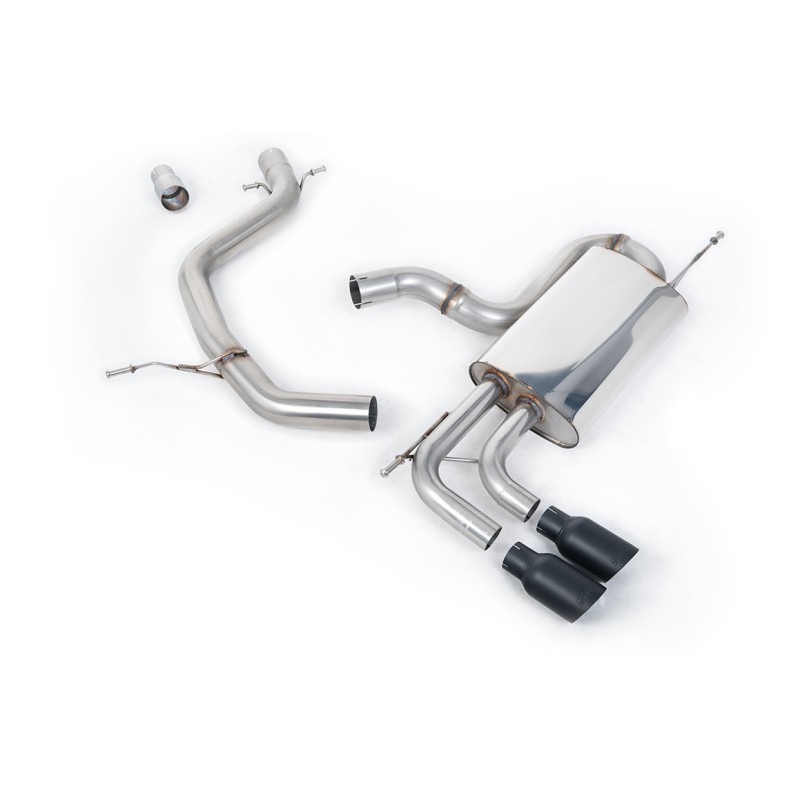 VW Golf Mk6 GT 1.4 TSI 160PS - Non-Resonated (Louder) Cat-Back Exhaust System with Cerakote Black Tips - Cerakote Black