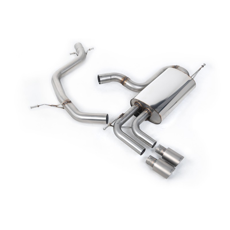 VW Golf Mk5 GTi Edition 30 2.0T - Non-Resonated (Louder) Cat-Back Exhaust System with Titanium Tips - Brushed Titanium