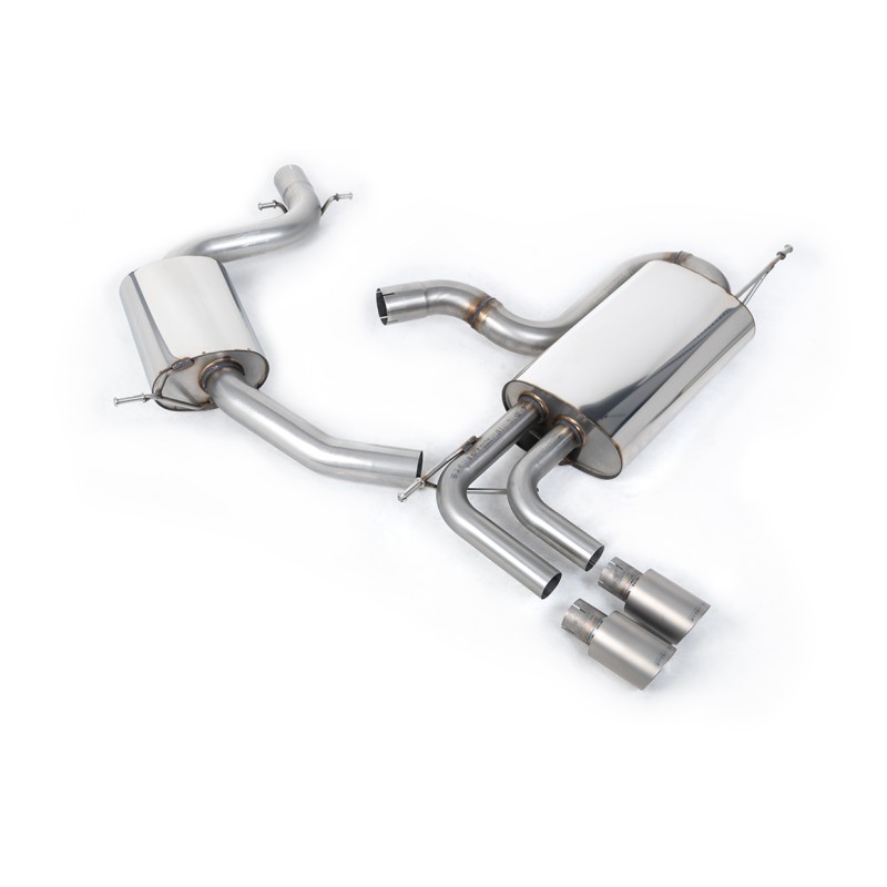 VW Golf Mk5 GTi Edition 30 2.0T - Resonated (Quieter) Cat-Back Exhaust System with Titanium Tips - Brushed Titanium