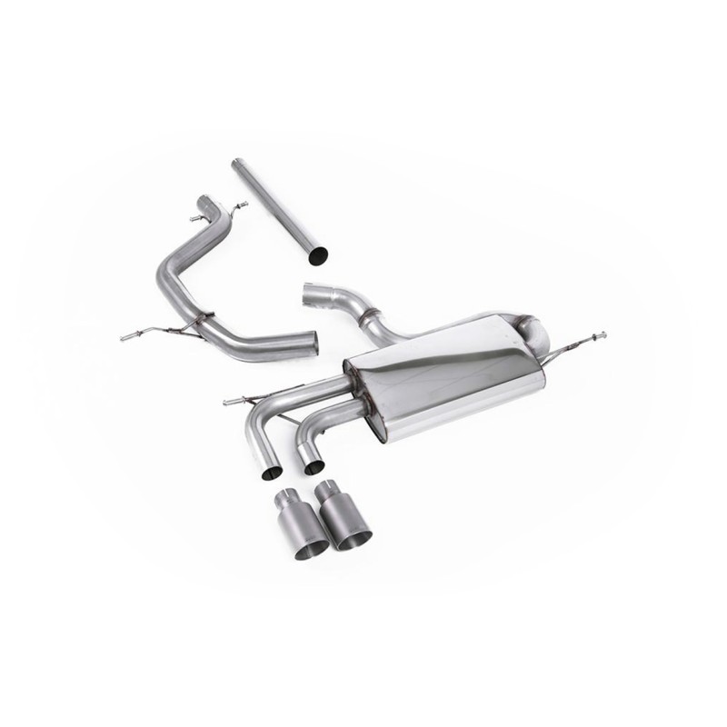 VW Golf Mk5 2.0 TDI 140PS - Non-Resonated (Louder) Cat-Back Exhaust System with Titanium Tips (For GTI Valance) - Brushed Titanium