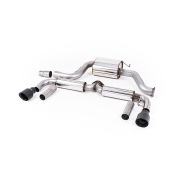 VW Beetle 2.0 TSI (A5 Chassis) - Resonated (Quieter) Cat-Back Exhaust System with Cerakote Black Tips - Cerakote Black