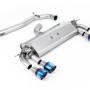 VW Golf R MK7 2.0 TSI (76.2mm systems) - Non-Resonated (Louder) Cat-Back Exhaust System with Burnt Titanium GT-100 Round Trims - Burnt Titanium