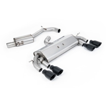VW Golf R MK7 2.0 TSI (76.2mm systems) - Resonated RACE (Quieter) Cat-Back Exhaust System - Cerakote Black