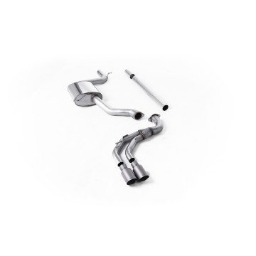 Seat Leon FR 1.8 TSI & VW Golf MK7.5 1.5TSI - Non-Resonated (Louder) Cat-Back Exhaust System with Titanium Trims (GTD Style) - Brushed Titanium