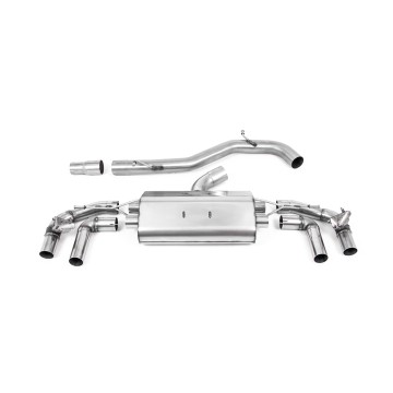 Volkswagen Golf Mk8 R 2.0 TSI 320PS (GPF Equipped Models Only) 2021 2023 Particulate Filter-back 80mm / 3.15 inch System - Non-Res (Louder) with Cerakote Black GT-115 Trims