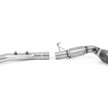 Volkswagen Golf Mk8 GTi (245ps OPF/GPF Equipped Models Only) 2020 2023 Large Bore Downpipe and Hi-Flow Sports Cat 94mm / 3.7inch ID Turbo Outlet to 80mm / 3.15inch Downpipe with 200CPSI HJS Cat includes OPF/GPF Bypass - Fits with Milltek OPF/GPF Bac