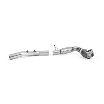 Volkswagen Golf Mk8 GTi (245ps OPF/GPF Equipped Models Only) 2020 2023 Large Bore Downpipe and Hi-Flow Sports Cat 94mm / 3.7inch ID Turbo Outlet to 80mm / 3.15inch Downpipe with 200CPSI HJS Cat includes OPF/GPF Bypass - Fits with Milltek OPF/GPF Bac