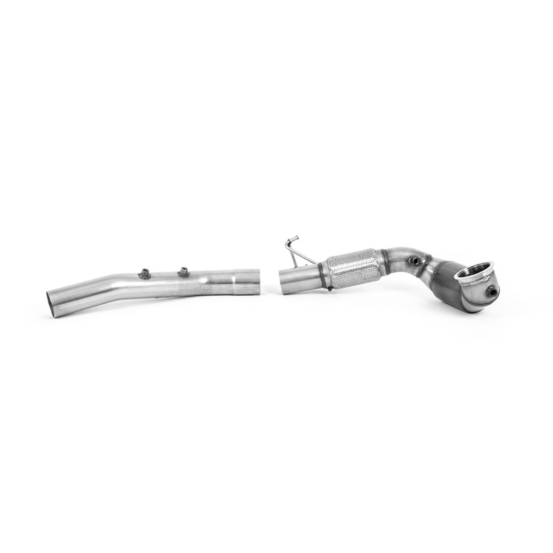 Volkswagen Golf Mk8 GTi Clubsport (300ps OPF/GPF Equipped Models Only) 2021 2023 Large Bore Downpipe and Hi-Flow Sports Cat 94mm / 3.7inch ID Turbo Outlet to 80mm / 3.15inch Downpipe with 200CPSI HJS Cat includes OPF/GPF Bypass - Fits with Milltek O