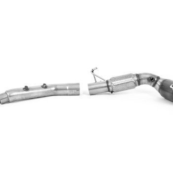 Volkswagen Golf Mk8 GTi (245ps OPF/GPF Equipped Models Only) 2020 2023 Large Bore Downpipe and Hi-Flow Sports Cat 94mm / 3.7inch ID Turbo Outlet to 80mm / 3.15inch Downpipe with 200CPSI HJS Cat includes OPF/GPF Bypass - Fits with OE OPF/GPF Back Sys