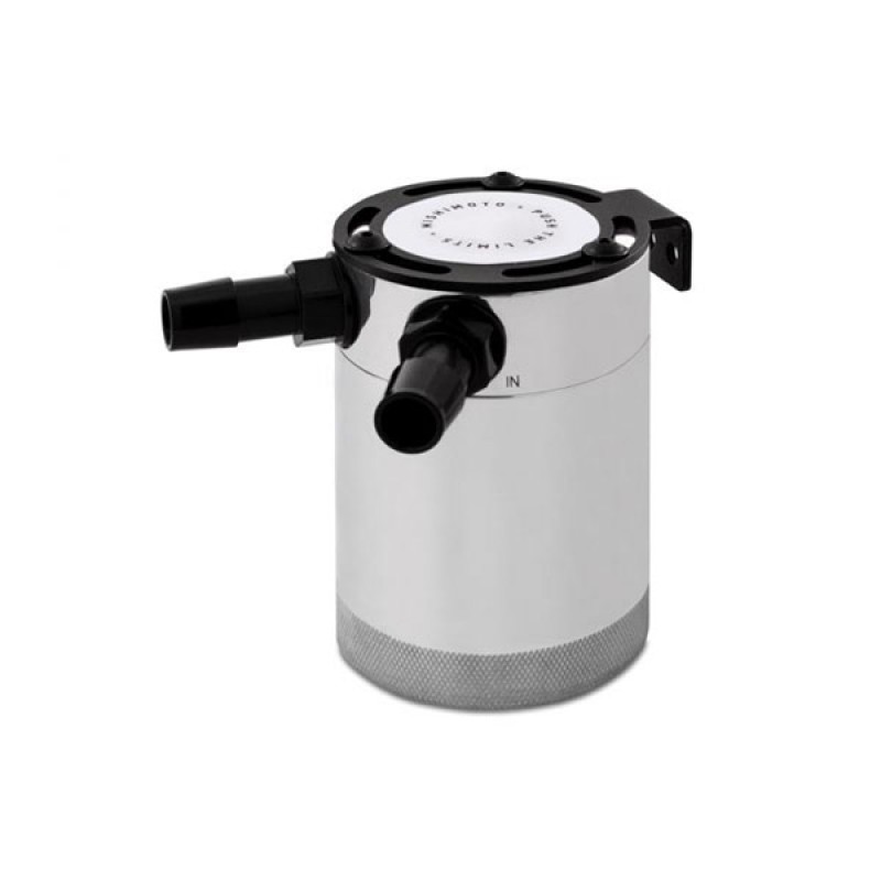 MISHIMOTO COMPACT BAFFLED OIL CATCH CAN, 2-PORT - POLISHED