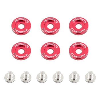 MISHIMOTO M6 x 1.0 FENDER WASHERS - RED - 20MM