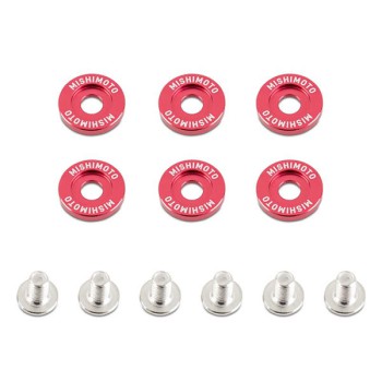 MISHIMOTO M6 x 1.0 FENDER WASHERS - RED - 16,7MM