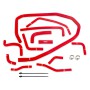 SUBARU WRX SILICONE ANCILLARY HOSE KIT, 2015-2021, RED