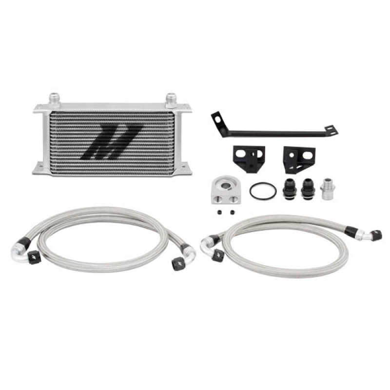 MISHIMOTO OIL COOLER KIT FOR FORD MUSTANG ECOBOOST 15+ - SILVER COOLER, NON THERMOSTATIC