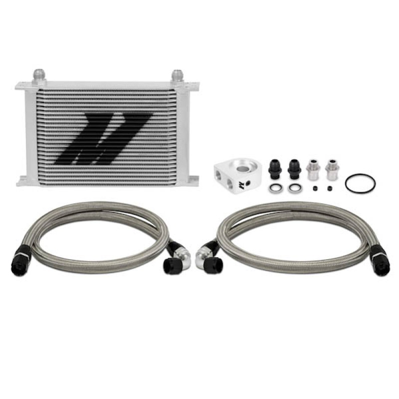 MISHIMOTO UNIVERSAL OIL COOLER KIT 25-ROW - SILVER COOLER NON THERMOSTATIC