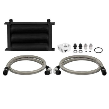 MISHIMOTO UNIVERSAL OIL COOLER KIT 25-ROW - BLACK COOLER NON THERMOSTATIC