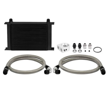 MISHIMOTO UNIVERSAL OIL COOLER KIT 25-ROW - BLACK COOLER NON THERMOSTATIC