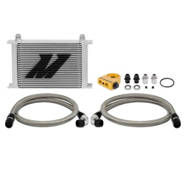MISHIMOTO UNIVERSAL OIL COOLER KIT 25-ROW - SILVER COOLER THERMOSTATIC