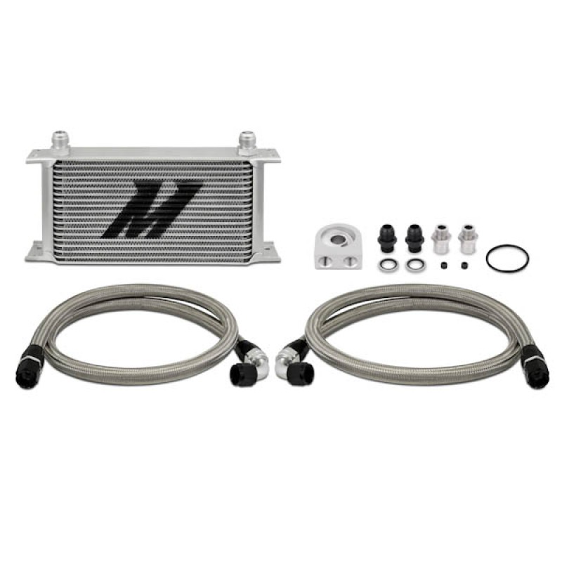 MISHIMOTO UNIVERSAL OIL COOLER KIT 19-ROW - SILVER COOLER NON THERMOSTATIC
