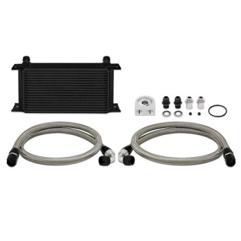 MISHIMOTO UNIVERSAL OIL COOLER KIT 19-ROW - BLACK COOLER NON THERMOSTATIC