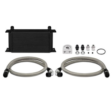 MISHIMOTO UNIVERSAL OIL COOLER KIT 19-ROW - BLACK COOLER NON THERMOSTATIC