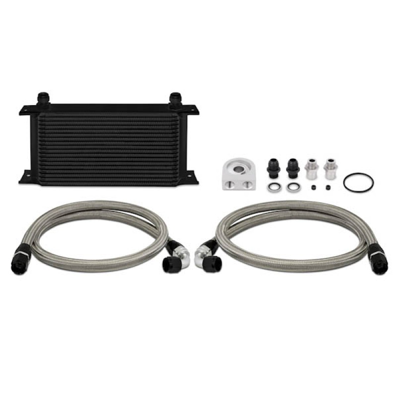 MISHIMOTO UNIVERSAL OIL COOLER KIT 19-ROW - BLACK COOLER NON THERMOSTATIC