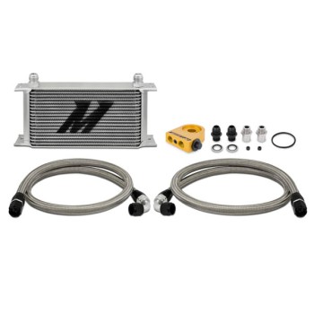 MISHIMOTO UNIVERSAL OIL COOLER KIT 19-ROW - SILVER COOLER THERMOSTATIC