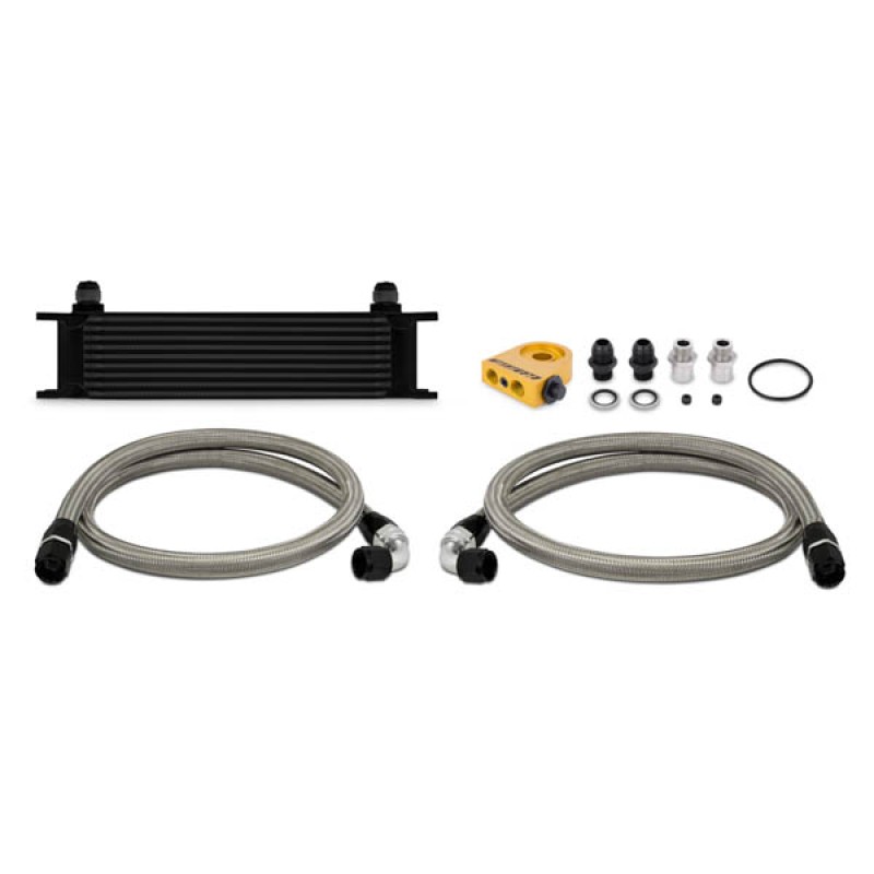 MISHIMOTO UNIVERSAL OIL COOLER KIT - BLACK COOLER THERMOSTATIC