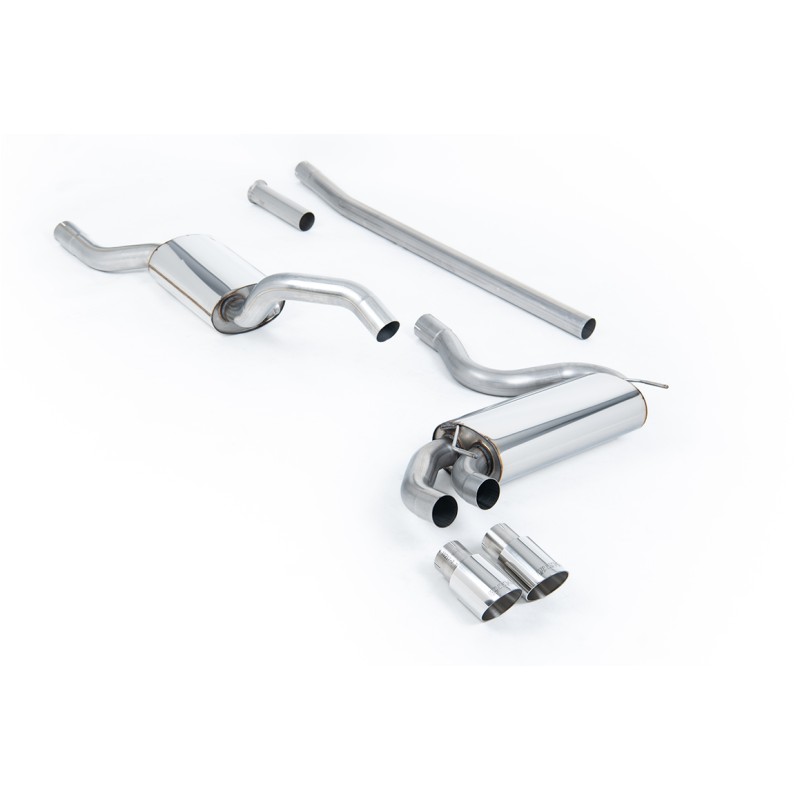 Audi Coupe UR Quattro 10V - Resonated (Quieter) Downpipe-Back Exhaust System with Polished OEM-Style Trims