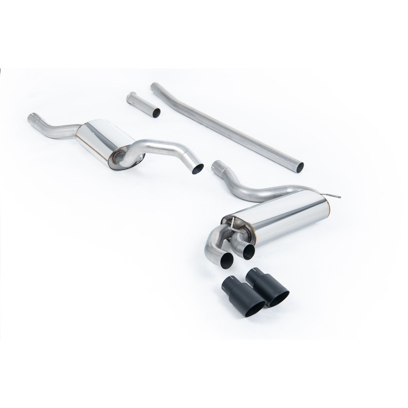 Audi Coupe UR Quattro 10V - Resonated (Quieter) Downpipe-Back Exhaust System with Cerakote Black OEM-Style Trims