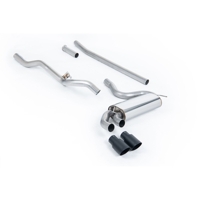 Audi Coupe UR Quattro 10V - Non-Resonated (Louder) Downpipe-Back Exhaust System with Cerakote Black OEM-Style Trims