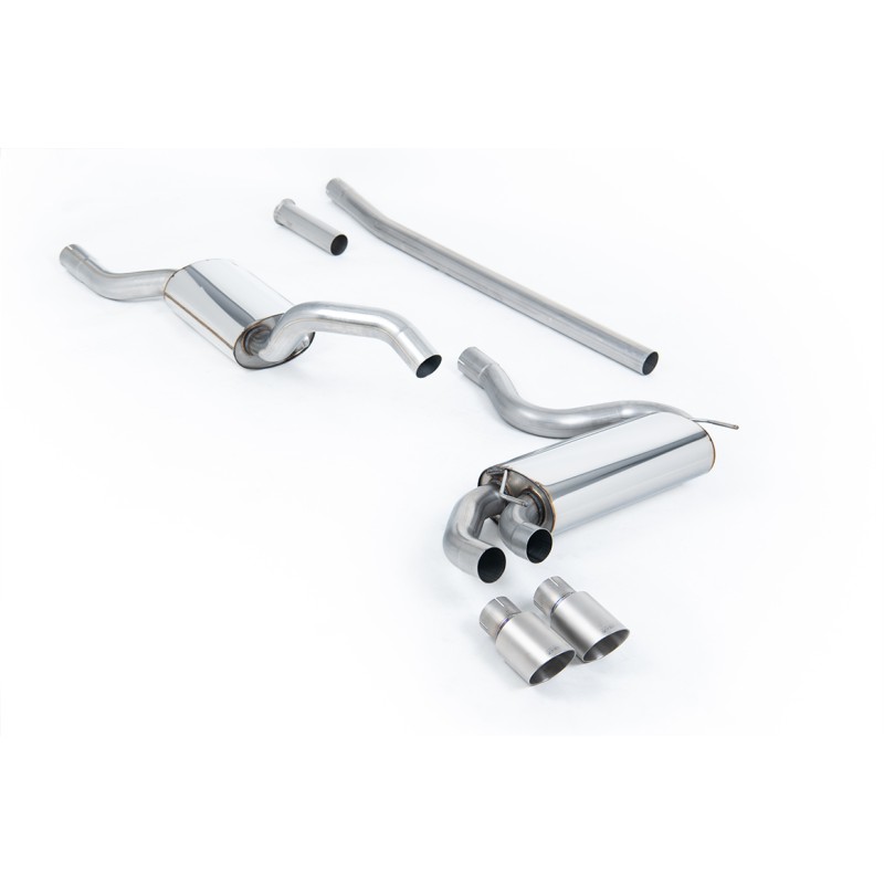 Audi Coupe UR Quattro 10V - Resonated (Quieter) Downpipe-Back Exhaust System with Titanium OEM-Style Trims