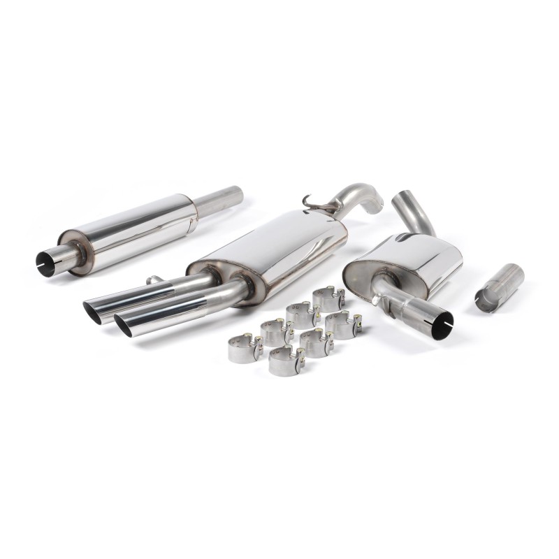 VW Golf GTI Mk2 8V - Resonated (Quieter) Front Pipe-Back System with OE-Style Tips