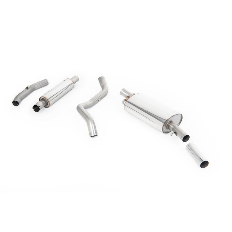 VW Golf GTI Mk1 - Resonated (Quieter) Manifold-Back Exhaust System with Polished Tip (For Aftermarket Manifold)