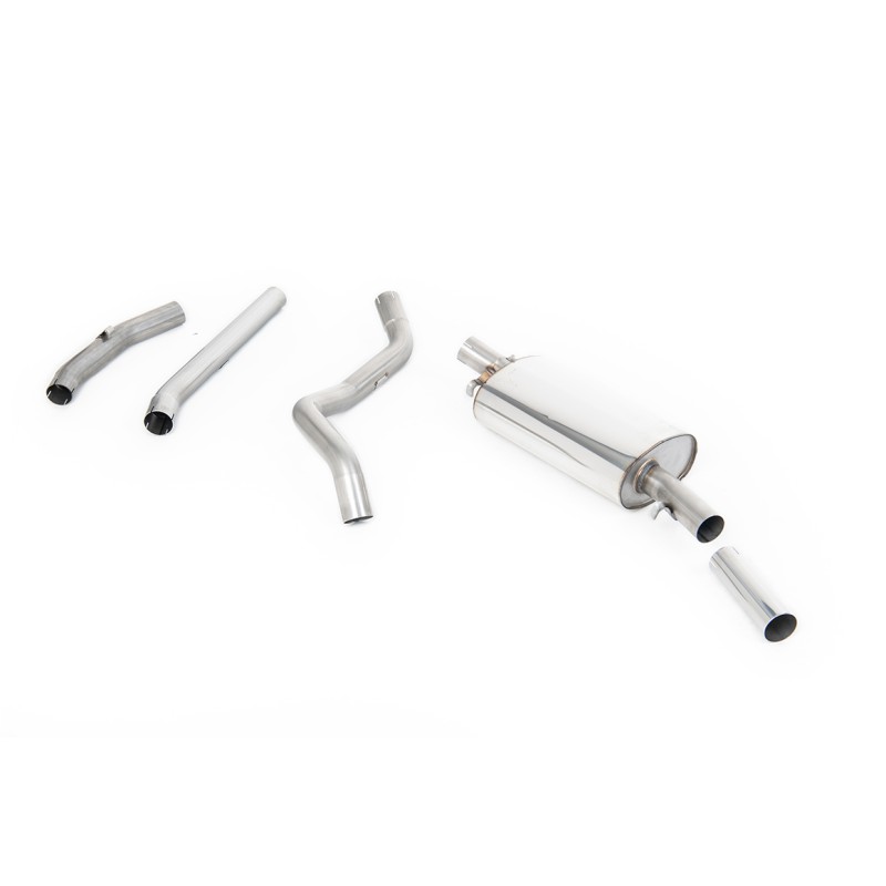 VW Golf GTI Mk1 - Non-Resonated (Louder) Manifold-Back Exhaust System with Polished Tip (For Aftermarket Manifold)