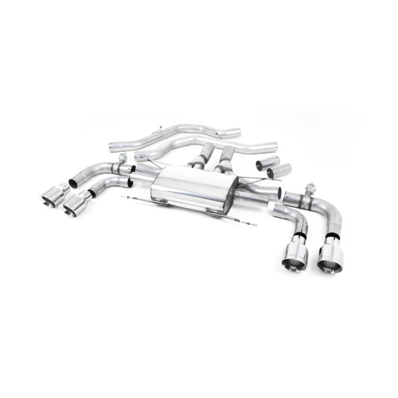 Alfa Romeo Giulia 2.9 V6 Quadrifoglio - Front Pipe-Back System with GT-100 Polished Trims - Valved