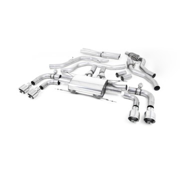 Alfa Romeo Giulia 2.9 V6 Quadrifoglio - Cat-Back Exhaust System with GT-100 Polished Trims - Valved