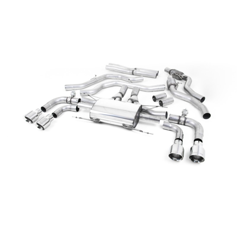 Alfa Romeo Giulia 2.9 V6 Quadrifoglio - Cat-Back Exhaust System with GT-100 Polished Trims - Valved