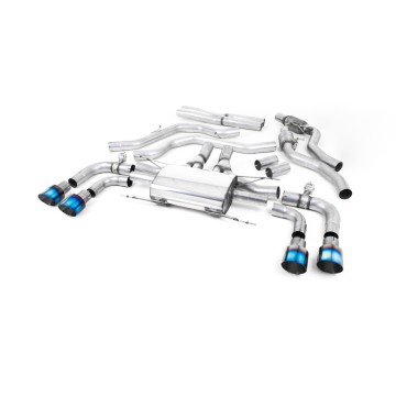 Alfa Romeo Giulia 2.9 V6 Quadrifoglio - Cat-Back Exhaust System with GT-100 Burnt Titanium Trims - Valved