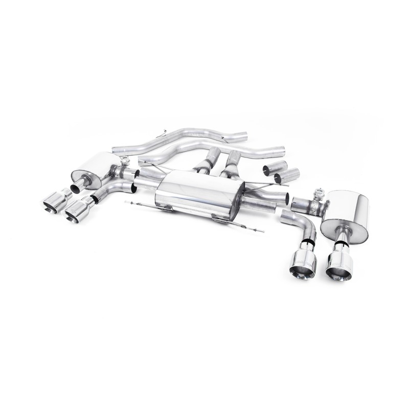 Alfa Romeo Giulia 2.9 V6 Quadrifoglio - Front Pipe-Back System with GT-100 Polished Trims - Valved