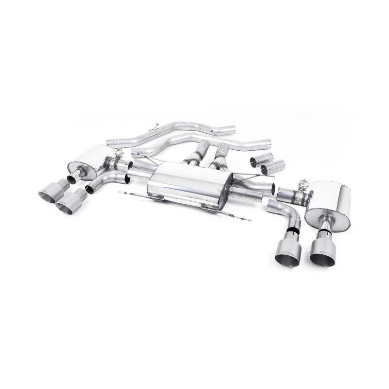 Alfa Romeo Giulia 2.9 V6 Quadrifoglio - Front Pipe-Back System with GT-100 Titanium Trims - Valved