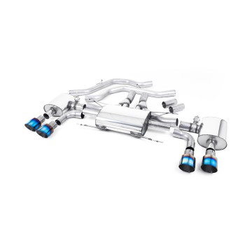 Alfa Romeo Giulia 2.9 V6 Quadrifoglio - Front Pipe-Back Exhaust System with GT-100 Burnt Titanium Trims - Valved