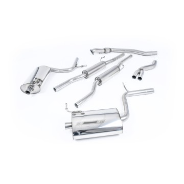 Audi A4 1.8T B6 Quattro - Resonated (Quieter) Cat-Back Exhaust System with 90mm Trims