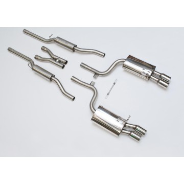 Audi S4 B7 - Resonated (Quieter) Cat-Back Exhaust System with Polished Trims