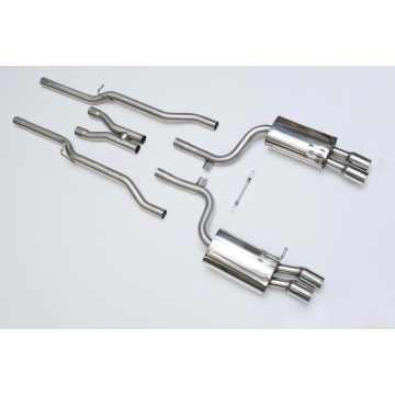 Audi S4 B7 - Non-Resonated (Louder) Cat-Back Exhaust System with Polished Trims