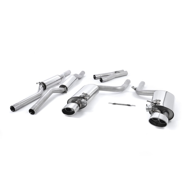 Audi RS4 B7 - Valved & Resonated Cat-Back Exhaust System with Polished Oval Trims