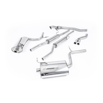 Audi A4 1.8T B7 Quattro - Resonated (Quieter) Cat-Back Exhaust System with 100mm Polished trims