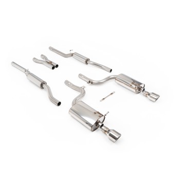 Audi A4 V6/S4 V8 B6 - Resonated (Quieter) Cat-Back Exhaust System with Polished Trim Assembly