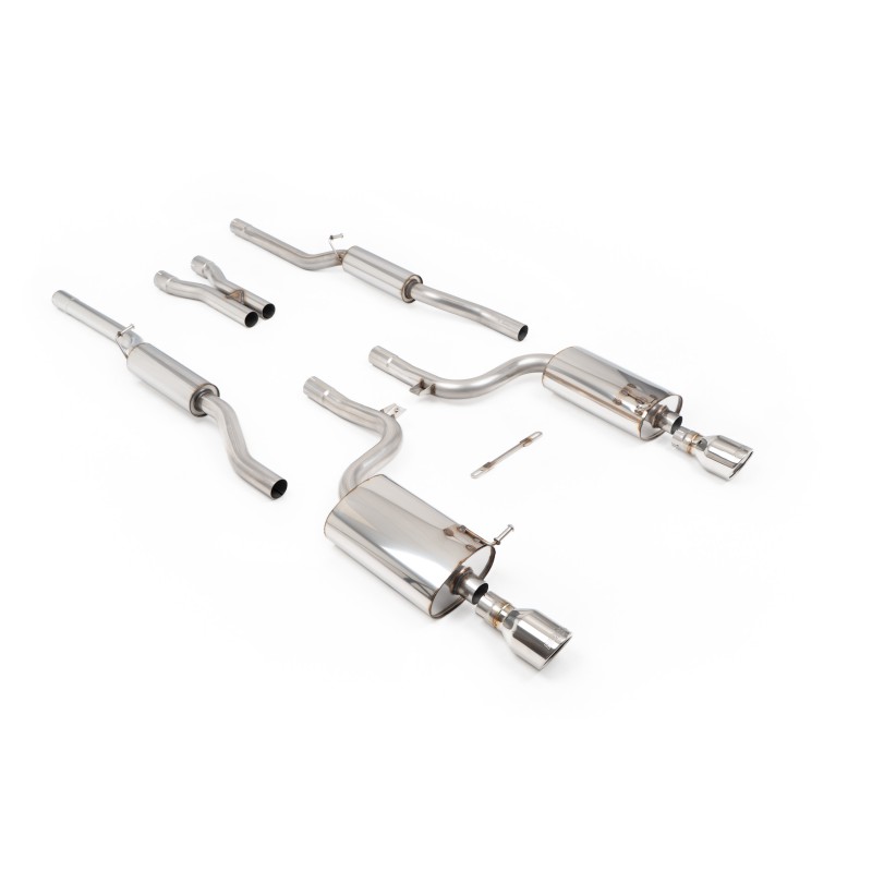 Audi A4 V6/S4 V8 B6 - Resonated (Quieter) Cat-Back Exhaust System with Polished Trim Assembly